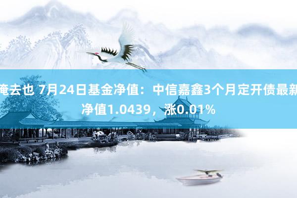 俺去也 7月24日基金净值：中信嘉鑫3个月定开债最新净值1.0439，涨0.01%