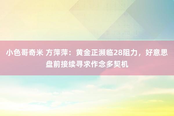 小色哥奇米 方萍萍：黄金正濒临28阻力，好意思盘前接续寻求作念多契机