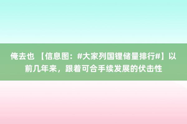 俺去也 【信息图：#大家列国锂储量排行#】以前几年来，跟着可合手续发展的伏击性