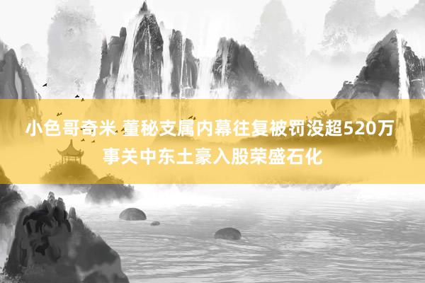 小色哥奇米 董秘支属内幕往复被罚没超520万 事关中东土豪入股荣盛石化