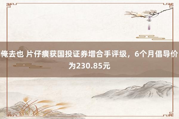 俺去也 片仔癀获国投证券增合手评级，6个月倡导价为230.85元