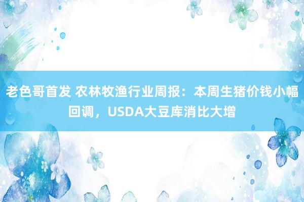 老色哥首发 农林牧渔行业周报：本周生猪价钱小幅回调，USDA大豆库消比大增