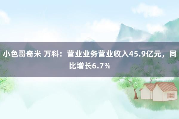 小色哥奇米 万科：营业业务营业收入45.9亿元，同比增长6.7%