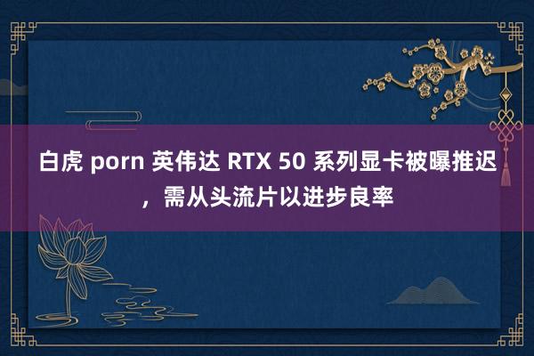 白虎 porn 英伟达 RTX 50 系列显卡被曝推迟，需从头流片以进步良率